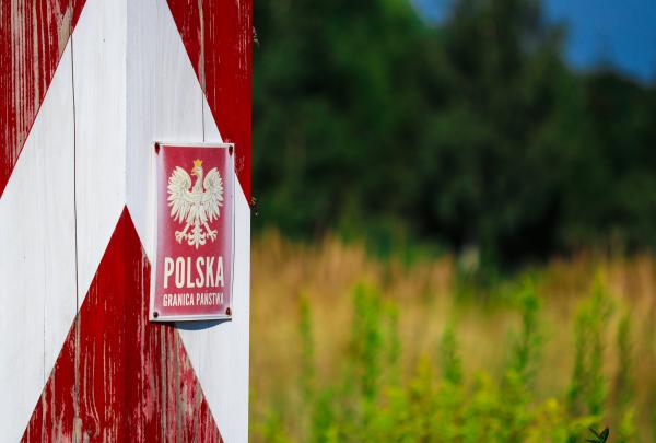 Polish border with forest background