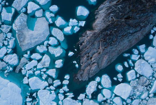 Fracturing ice abstract image