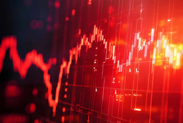 Red down trend graph