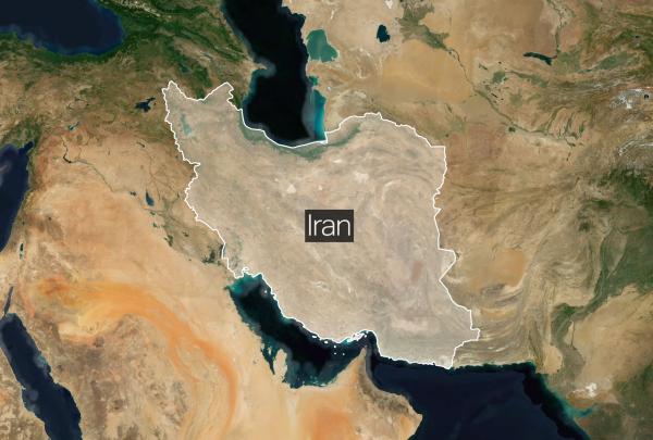 Iran highlighted on map of Middle East