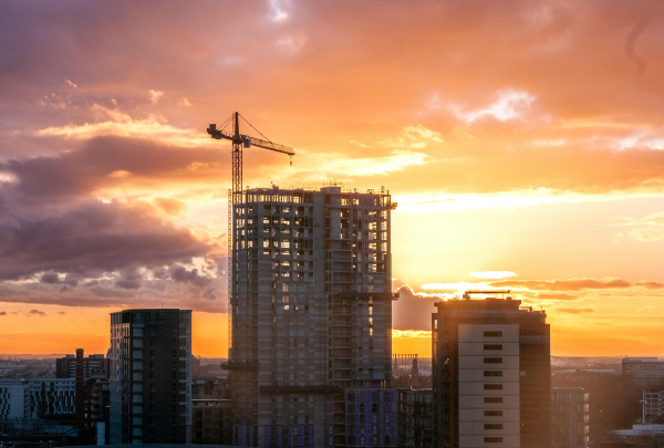 Cranes against high rise blocks