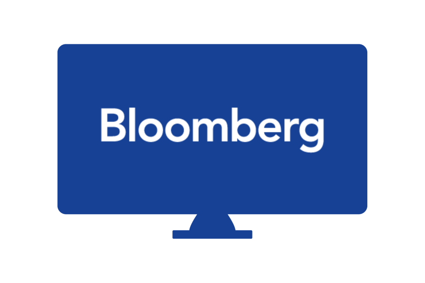 Bloomberg logo on blue screen