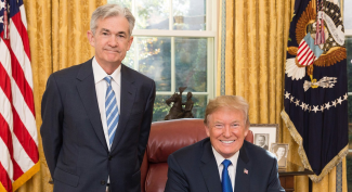 Donald Trump and Jerome Powell