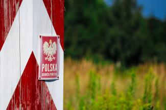 Polish border with forest background
