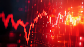 Red down trend graph