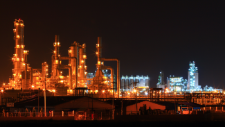 Oil Refinery at night