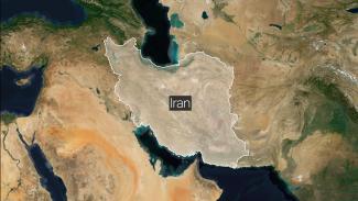 Iran highlighted on map of Middle East