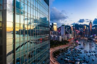 Hong Kong skyline with skyscraper